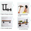 2Pcs Pipe Shelf Brackets Industrial Iron Rustic Wall Floating Shelves Supports