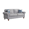 2, 3 Seater Grey Linen Fabric Sofa Armchair Lounger with 2 Pillows Living Room