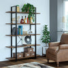 5 Tier Industrial Furniture Retro Ladder Shelf Metal Storage Book Rack Bookshelf