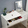 2 Drawers Flip up Mirror Storage Makeup Dressing Table Dresser Desk Furniture UK