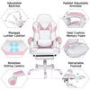 Pink Racing Gaming Chair Massage Ergonomic Computer Desk Recliner with Footrest