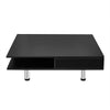 Coffee Table with 2 Drawers Modern Square Home Living Room Table 4 Metal Legs