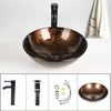 Tempered Glass Basin Sink Vanity Bathroom Clockroom Countertop Wash Bowl w/ Tap