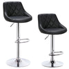 2X Bar Stools Leather Swivel Gas Lift Chair Kitchen Breakfast Pub Black & Grey