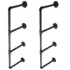 2x 3 Tiers Industrial Iron Pipe Shelf Retro Wall Mounted Shelving without board