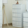 White Gloss Chest of 5 Drawers Modern Style 121.5cm Tall.White Bedroom Furniture