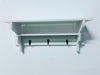 White Storage Floating Shelf 2 Tier Key Letter Tidy Rack & 3 Coat Hanging Hooks