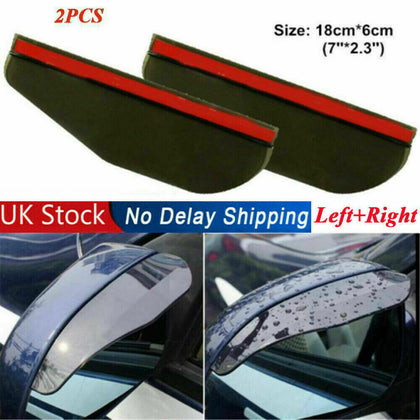 2X Rear View Side Wing Mirror Rain Board Eyebrow Guard Sun Visor Car Accessories