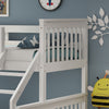 NOAH WHITE WOODEN TRIPLE SLEEPER BUNK BED SINGLE & DOUBLE