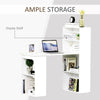 Space Saving Computer Desk Workstation with Shelves Storage Combo Bookcase Table
