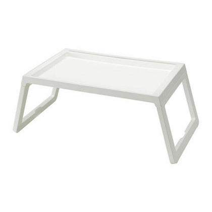 WHITE BREAKFAST SERVING LAP TRAY OVER BED TABLE W/ FOLDING LEGS PORTABLE PICNIC
