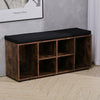 Hallway Shoe Bench Cabinet Cushioned Rustic Wood Shoes Organizer Rack Cupboard