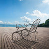 One Seater Garden Bench Vintage Swing Chair Rocking Metal Furniture Patio Seat