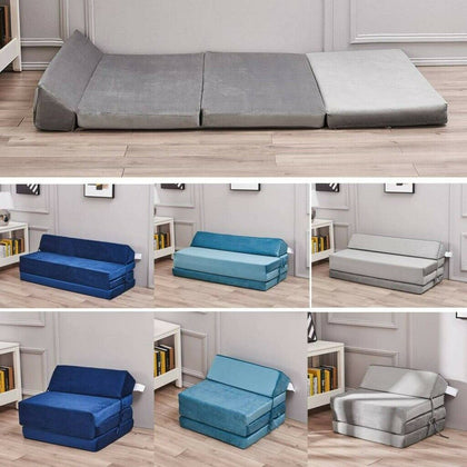 Single Double Fold Out Chair Z Bed Futon Couch Sleepover Guest Mattress Washable