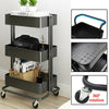 3 Tier Slim Kitchen Storage Trolley Cart Rack Tray Shelf Rolling Wheel W/ Handle