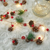 LED Garland Christmas Pinecone Berry String Fairy Light Mantel Xmas Tree Hanging