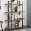 Large 4 Tier Contemporary Industrial Bookshelf/Shelving Unit Oak Finish 141cm