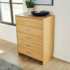 Chest of Drawers White Bedroom Furniture 5 Drawer Silver Handles Metal Runners