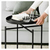 Coffee Table Folding Side Table Round Metal Tray Top Portable Table Night Stand