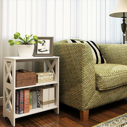 2 Tier Bookshelf Storage Display Shelf Bookcase Living Room Bedroom Stand Rack