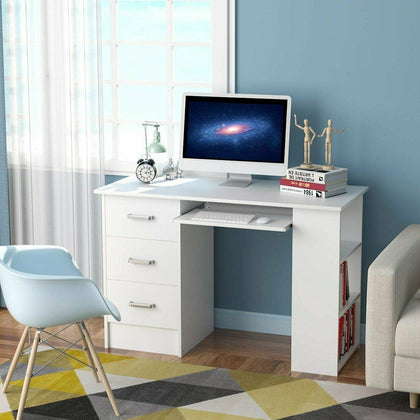 110cm Home Work Office Computer Desk Study PC Laptop Working Station w/ 3Drawers