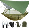 Double Person Camping Hammock With Mosquito Net + Rain Fly Cover Tent Tarp Mat