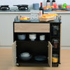 Rolling Kitchen Storage Trolley Cart Cupboard Island Shelves With Locking Wheels