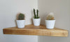 RUSTIC CHUNKY RECLAIMED WOODEN CORNER SHELF SHELVES BESPOKE 43cm WITH BRACKETS