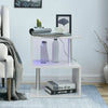 High Gloss 2 Tier Side/Coffee Table LED Light 2 Storage Living Room Furniture UK