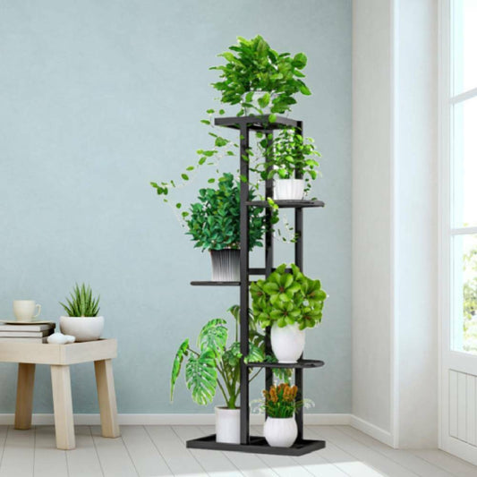 5 Tier Metal Flower Rack 6 Holder Shelf Indoor Outdoor Plant Pot Display Stand