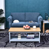 Coffee Table w/ Open Display Wood Effect Tabletop Retro Rustic Style Chic