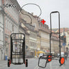 Heavy Duty Folding Foldable Hand Sack Truck Barrow Cart Wheel Trolley Black 50kg