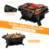 Portable Charcoal Grill Camping Picnic BBQ Grill with Double-sided Grilling Net