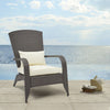 Single Garden Rattan Chair w/Armrest & Cushions Patio In/Outdoor Furniture Grey