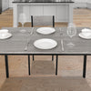 Dining Table and Chairs Set Wooden Steel Frame 2/4 Seat Modern Kitchen Set Grey