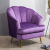 Velvet Oyster Scallop Shell Tub Chair Seat Armchair Wing Back Sofa Cafe Bedroom