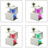 High Gloss 2 Tier Side/Coffee Table With RGBP LED Light Living Room Decor-White