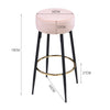Pair of Round Velvet Bar Stools Kitchen Counter Dining Chairs Breakfast Barstool