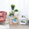 3 /4 Tier Bamboo Plant Stand High-Low Balcony Plant Stand Flower Display Shelves