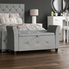 Seville Storage Ottoman Seat Stool Bench Chest Toy Box Pouffee Light Grey Velvet