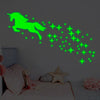 Unicorn Wall Stickers Kids Glow In The Dark Room Decor Decal Bedroom UK