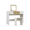 Dressing Table Folding Mirror & Stool Set Bedroom Vanity Makeup Storage Desk UK
