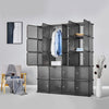 Mondeer 12 Cube Plastic Wardrobe Clothes Organizer Storage Cabinet Closet Grey