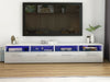 Modern 100cm TV Cabinet Unit Stand White High Gloss Door & Matt Body LED Lights