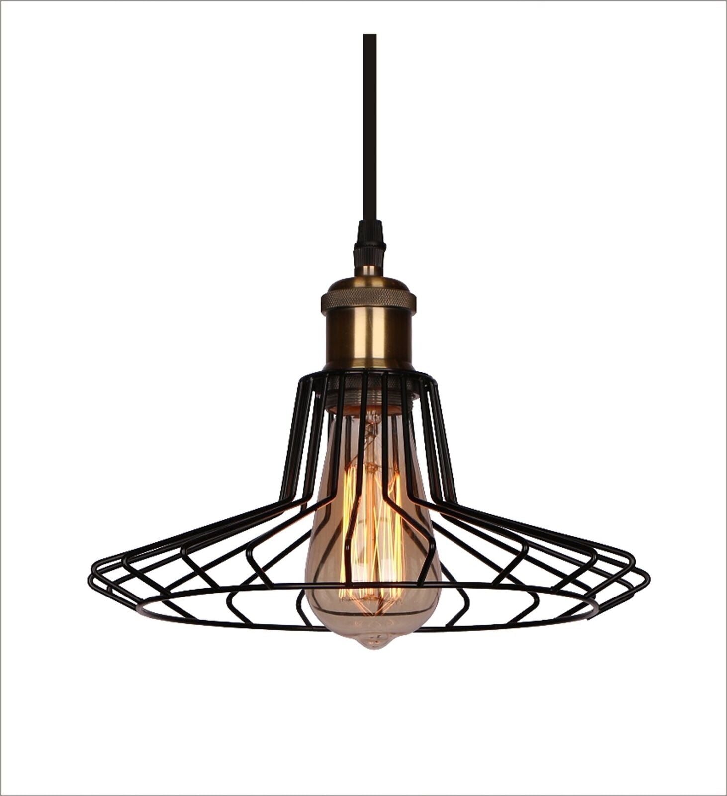 Vintage Metal Cage Industrial Wire Frame Pendant Light Loft Ceiling La ...
