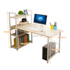 H-shaped Corner Computer Desk Workstation PC Table Home Office Study Furniture