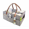 Baby Diaper Organizer Caddy Felt Changing Nappy Kids Storage Carrier Bag Gray