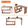 Corner Computer Desk 360°Rotating L Shaped Workstation Home Office PC Table Wood