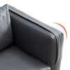 Faux Leather Sofa Upholstered Armchair with Thick Cushion Living Room Grey New