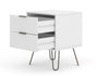 White Bedside Lamp Table Cabinet 2 Drawer Bedroom Living Room Storage Unit